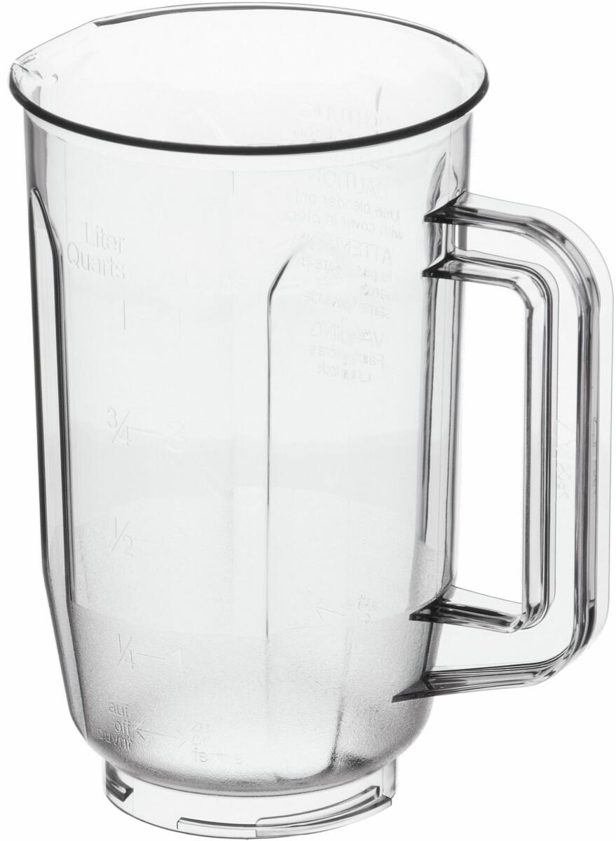 Bosch Siemens 00086123 Mixbecher, Mixbecher Kunststoff o. Deckel, 1,4L, PC, Zum Zerkleinern von Eiswürfeln (ausgenommen gefrorenes Obst und Gemüse)