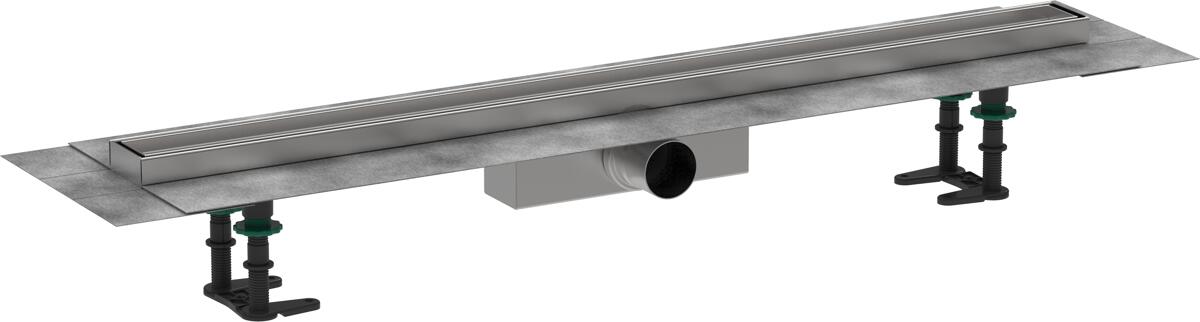 hansgrohe RainDrain Compact Komplettset Duschrinne 900 befliesbar für Standardinstallation, Edelstahl, Edelstahl gebürstet, (56181000)
