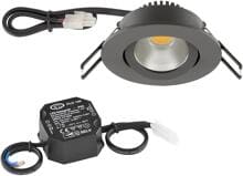 EVN PC20-Serie LED Deckeneinbau, rund, schwenkbar, IP20, 220-240V, 6W, 4000K, 683lm, inkl. Netzgerät, anthrazit STL (PC20N61640)