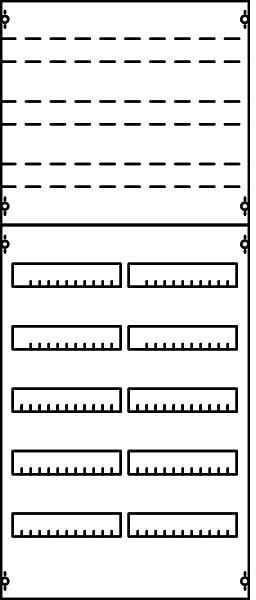 STRIEBEL & JOHN 2V4KA /37654 Verteilerfeld BH4, 2-Feld, 192PLE (2CPX037654R9999), 1200x500x120 mm