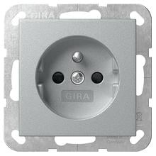Gira 448526 Steckdose mit Erdungsstift 16 A 250 V~ und Shutter System 55, Aluminium
