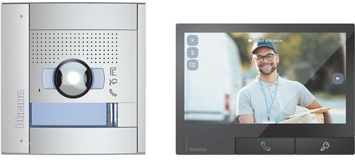Bticino CLASSE300X Video Türsprechanlage Set mit SFERA Türstation, WLAN 6, 7" Touchscreen Monitor, 2-Draht BUS, Transponder, schwarz (363533)