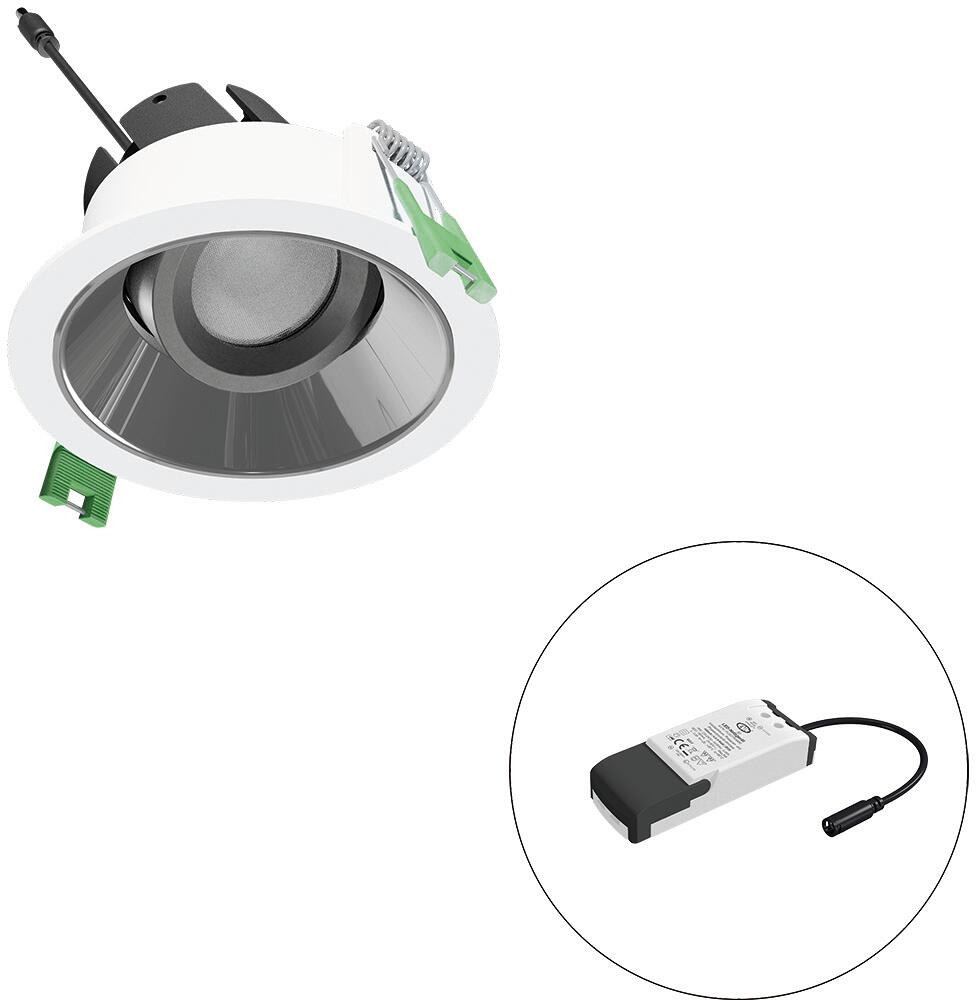 EVN SELECTO LED Deckeneinbau, rund, dreh-/schwenkbar, IP20, 220-240V/AC, 6W, 3000K, 750lm, inkl. Netzgerät, Phase, Reflektor silber/hochglänzend, 5.46