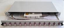 J.E.S. Cabling 2B0L1254A-1 LWL-Spleissbox 19" komplett mit Pigtails OM4, für 12 Kupplungen, Multimode, LC-Duplex, ausziehbar, Stahl, grau
