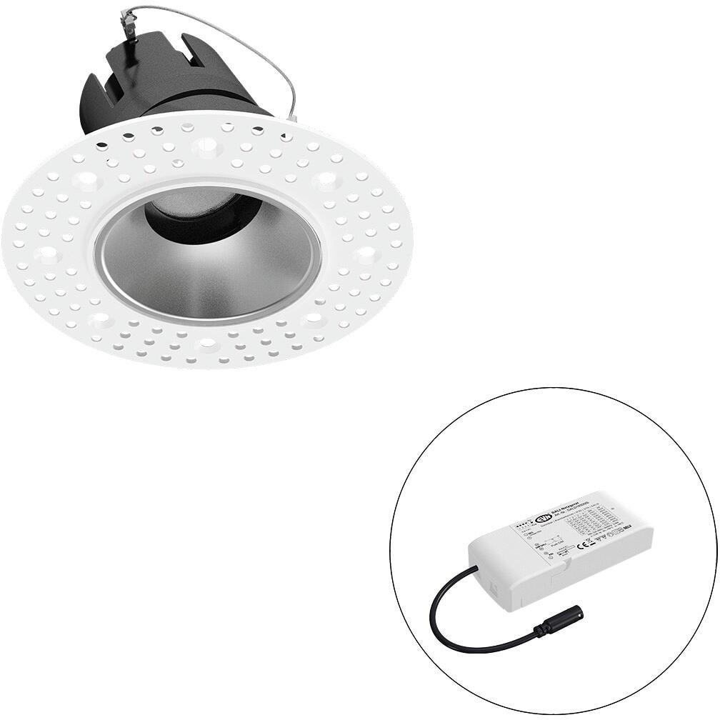 EVN SELECTO LED Deckeneinbau, rund, dreh-/schwenkbar, IP20, 220-240V/AC, 6W, 3000K, 700lm, inkl. Netzgerät, DALI, Reflektor silber/matt, 13.022,00cd,
