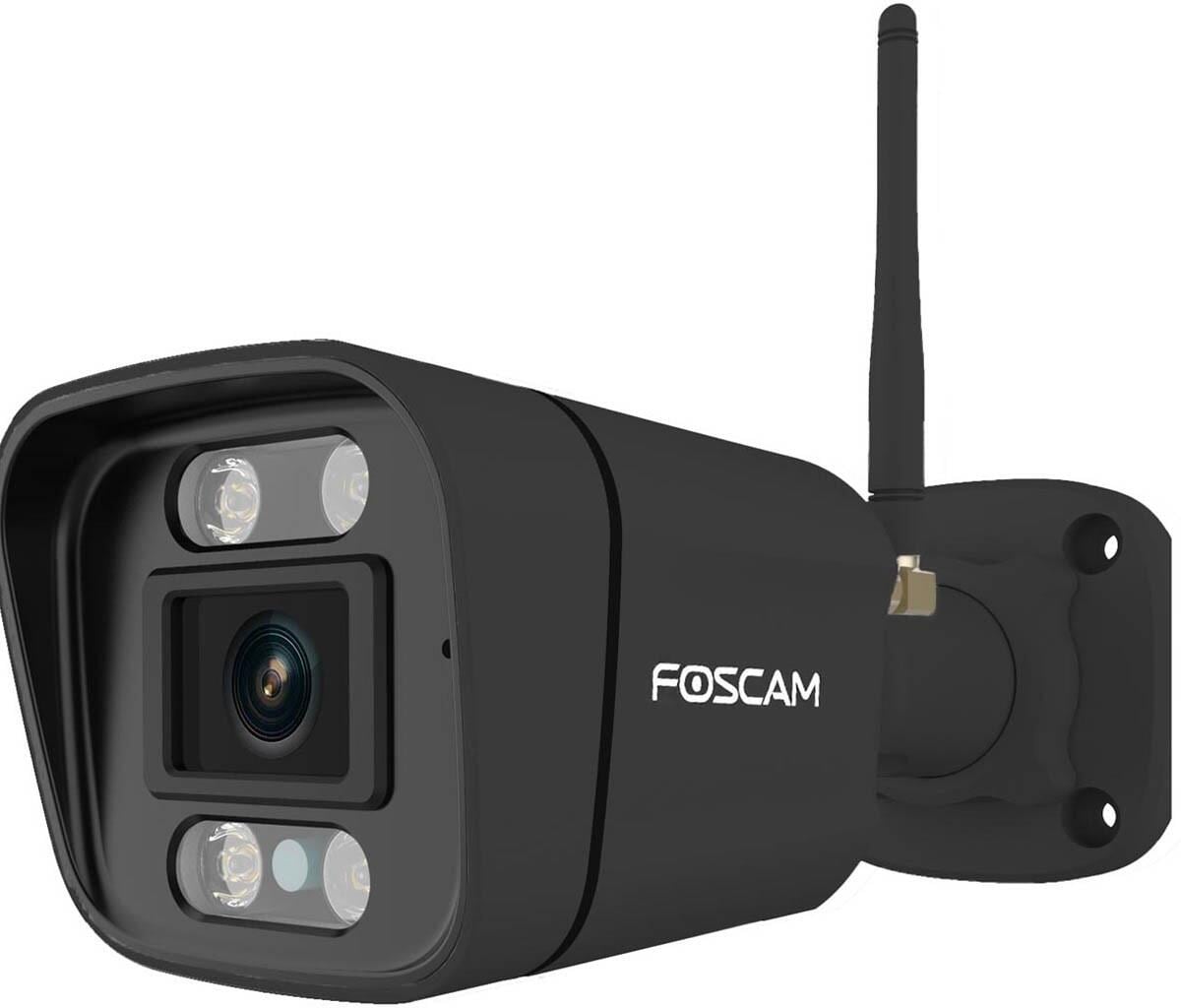 Foscam V5P 5MP Dual Band WLAN Überwachungskamera, IP66, mit Scheinwerfer, mit Alarmsirene, schwarz