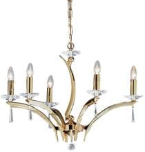 Brumberg STELLA Pendelleuchte inkl. Kette 700mm und Baldachi, E14, 5x40W, gold glänzend (850595)