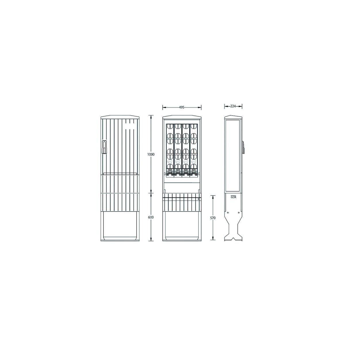 Uesa 6010-0002.02 Flachschrank, IP44, 1000x224mm