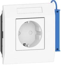 GGK 4687 Steckdose, 1 fach, KSE/AR-1H, Adapterrahmen, frontrastend, weiß