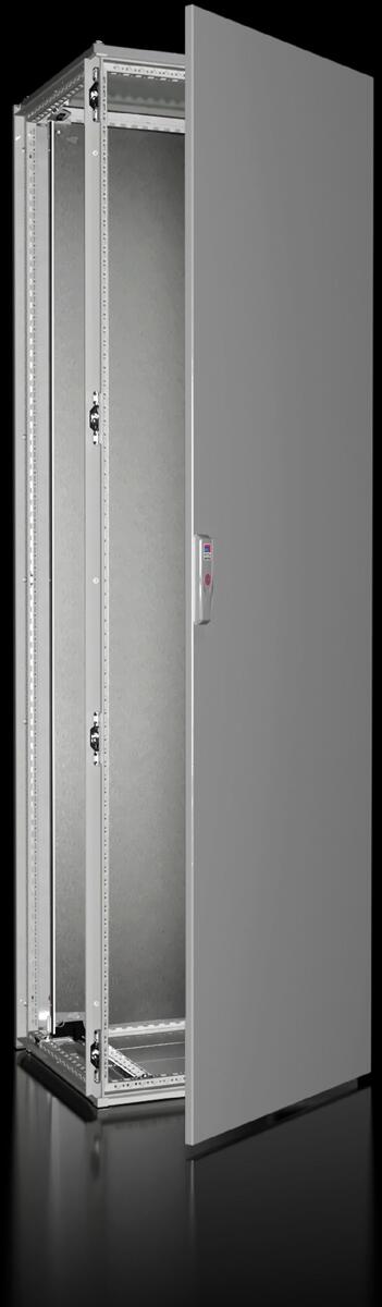 Rittal VX 8605.000 Anreih-Schranksystem, BHT: 600x2000x500 mm, Stahlblech, mit Montageplatte, eintürig an Frontseite