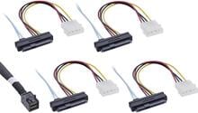 InLine Mini SAS HD Kabel, SFF-8643 zu 4x SFF-8482 (29-pol.) + Strom, 1m (27632B)