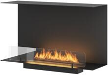 INfire Dreiseitiger Bioethanol Einbaukamin Inside C800V1, Inhalt 1 Liter, 800x450x250, Stahl, schwarz (INSIDE C800V1)