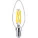 Philips LED classic 40W B35 E14 CL WGD90 SRT4 Lampe in Kerzenform, 3,4W, 470lm, 2200K, klar (929003012201)