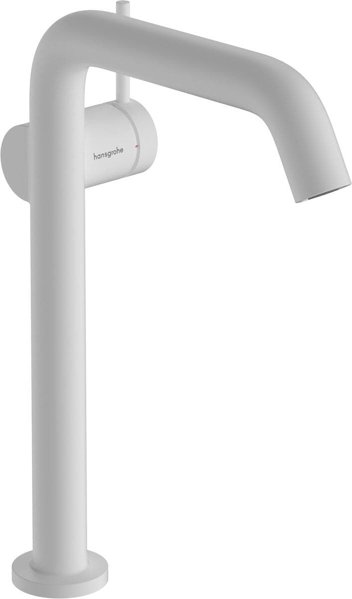 hansgrohe Tecturis S Einhebel-Waschtischarmatur 240 Fine CoolStart EcoSmart+ wassersparend für Aufsatzwaschtische mit Push-Open Ablaufgarnitur, Messin