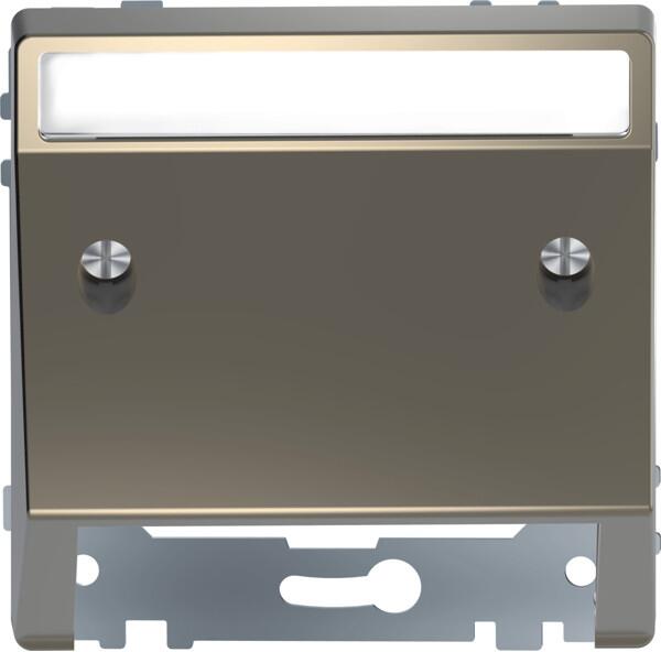 Merten MEG4540-6050 Schrägauslass mit Schriftfeld, Nickelmetallic