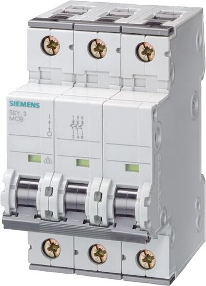 Siemens 5SY6304-7 Leitungsschutzschalter 400V 6kA, 3-polig, C, 4A, T=70mm