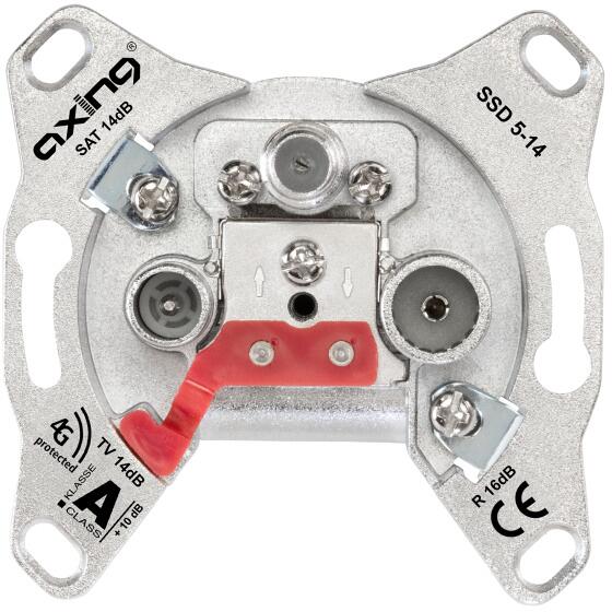 Axing SSD 5-14 SAT-Durchgangsdose, 14 dB, 5-2200 MHz, CATV, SAT (SSD0514)