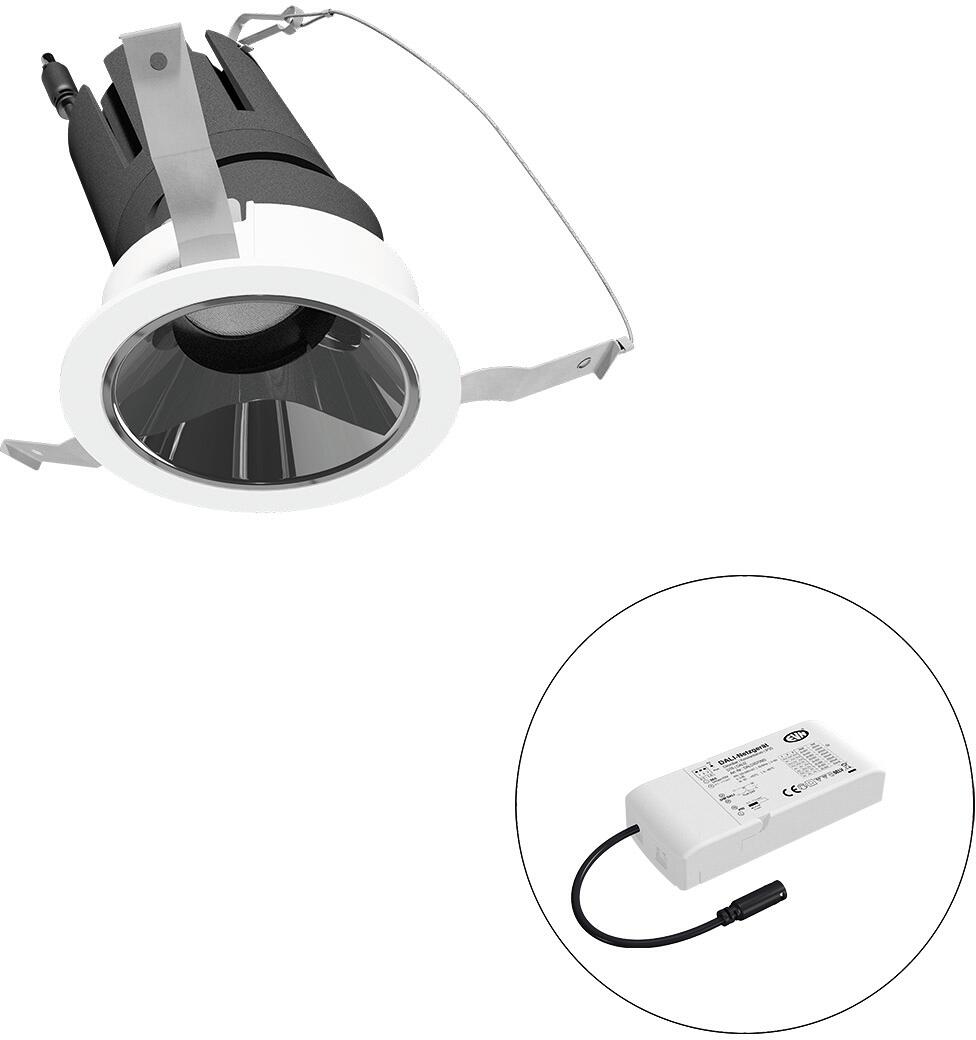 EVN SELECTO LED Deckeneinbau, rund, schwenkbar, IP20, 220-240V/AC, 13W, 2700K, 1486lm, inkl. Netzgerät, DALI, Reflektor silber/hochglänzend, 10.823,00