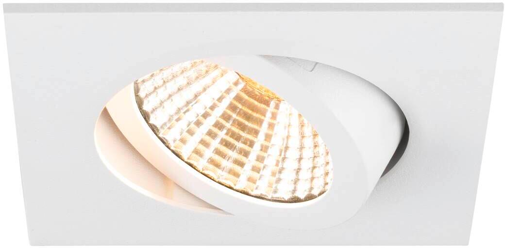 SLV NEW TRIA UNIVERSAL 68 Deckeneinbauleuchte, 2500/3000/4000K CCT-Switch, 38°, quadratisch, IP20, PHASE dimmbar, schwenkbar, weiß (1007437)