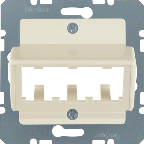 Berker 142702 Zentralplatte für 3 MINI-COM Module Zentralplattensystem, S.1/B.3/B.7, weiß glänzend