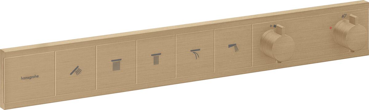 hansgrohe RainSelect Thermostat Unterputz für 5 Funktionen, Metall, 38 l/min, mit Rückflussverhinderer, Brushed Bronze, (15384140)