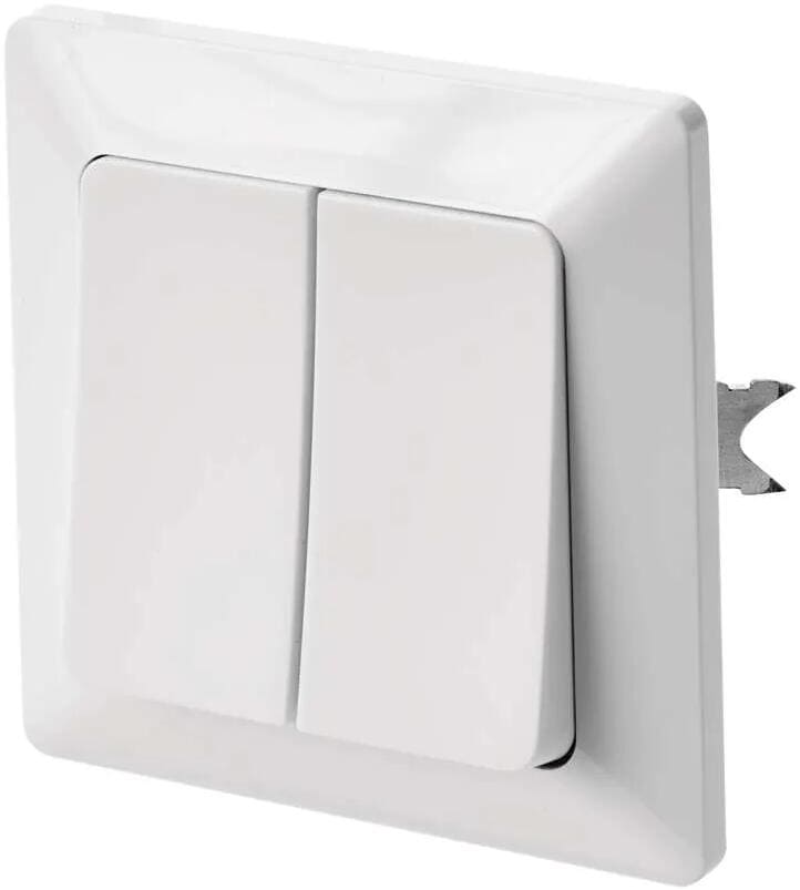 EMOS A6100.3 Zweiwegschalter-doppelt, Nr. 6+6, IP20, 2 Tasten, weiß (1906200103)