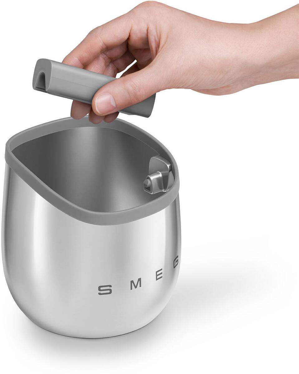 Smeg ECKB01 Knockbox, Edelstahl, für alle Espressosiebträgermaschinen ...
