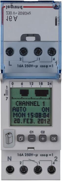 Legrand AlphaRex³ D22 Wochenschaltuhr, digital, 2 Kanal, 230 V AC ...