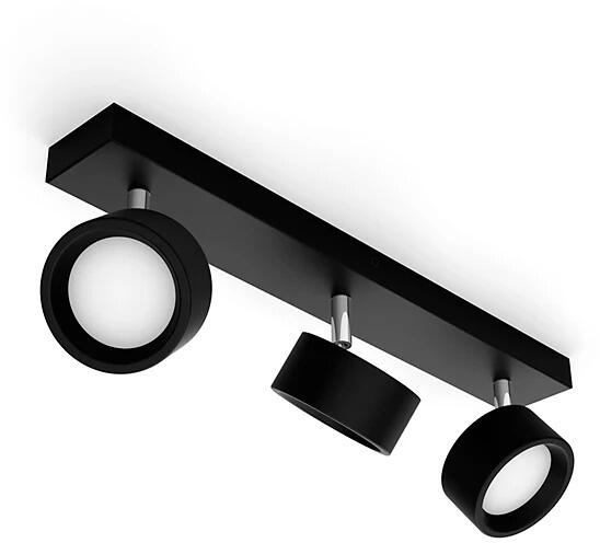 Philips Bracia Decken-/Wandspot, ClickFix, 3x 5,5W, 220-240V, 1650lm, 2700K, schwarz (929003299201)