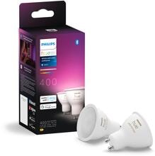 Philips Hue 400 Smarter Spot White and Color, LED, GU10, 400lm, 4,2W, 4000K, doppelpack, weiß/farbig (929003666502)