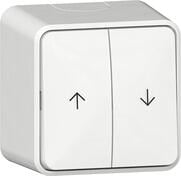 Gira 315813 Wipp-Jalousietaster, 10 A, 250 V~, mit Pfeilsymbolen und Montageplatte, IP20, weiß