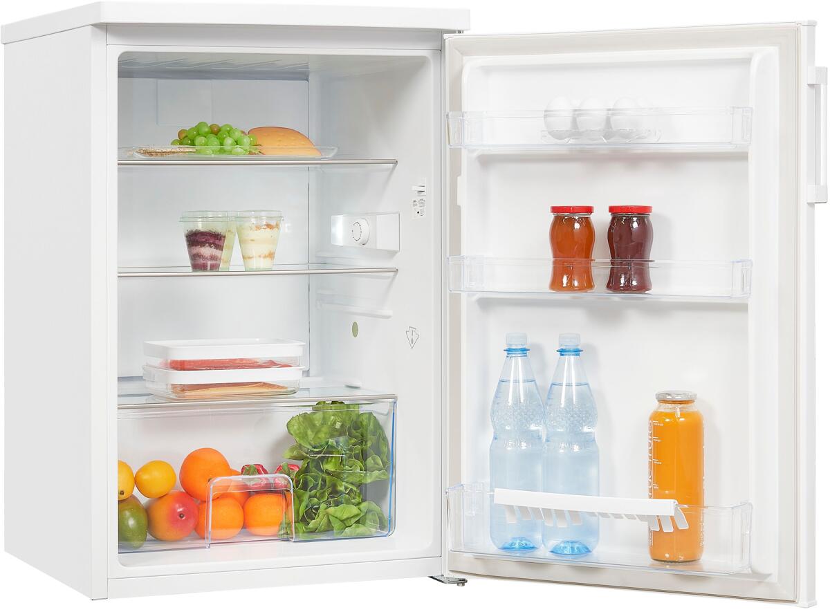 Exquisit KS16-V-H-010E Standkühlschrank, 56 cm breit, 133 L, Thermostat-Beleuchtung, weiß