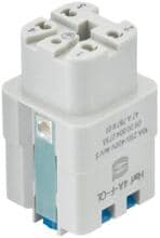 Harting Buchseneinsatz, weiblich, 10A, 4 Kontakte, Quick Lock Anschluss, grau (09200042733)