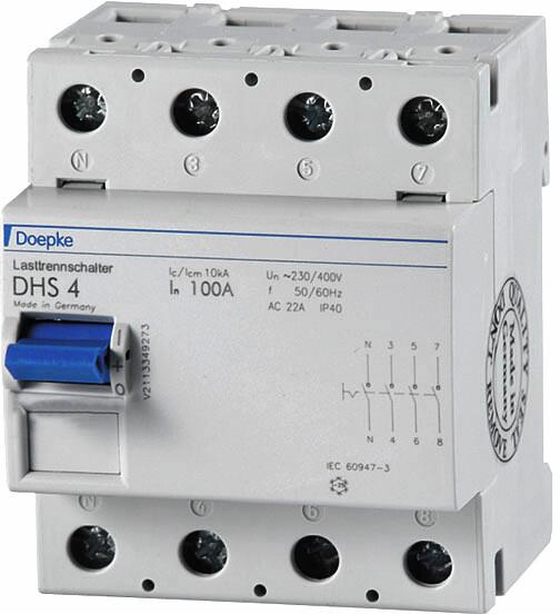 Doepke DHS 4-125 Lasttrennschalter, 125A, IP20, 440V