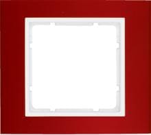 Berker 10113022 Rahmen, 1fach, B.3, Alu, rot/polarweiß