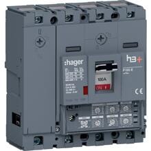 Hager HES101JC Leistungsschalter h3+ P160 LSI 4P4D N0-50-100% 100A 70kA CTC