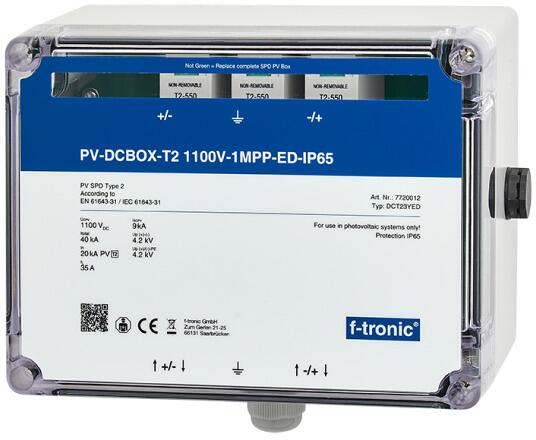 f-tronic DCT27YED DC-Überspannungsschutz T2 mit Einsteckdichtung, 3 MPP Tracker, Typ 2, grau (7720010)