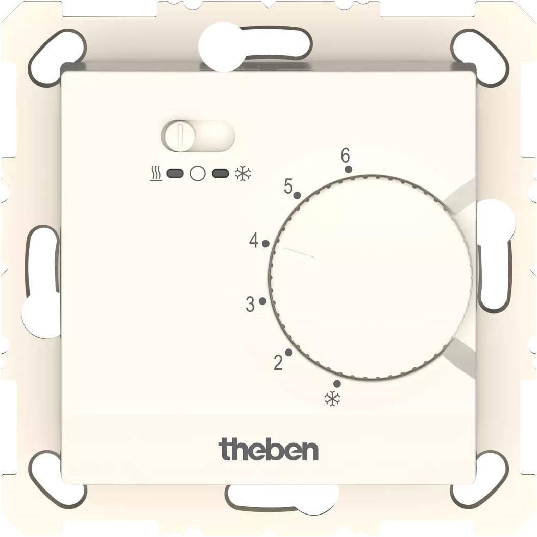 Theben RAMSES 748 S Raumthermostat elektronisch, Unpterputz (UP) Temperaturregelung über Stellrad, externe Temperaturabsenkung möglich, Schalter Ein/A