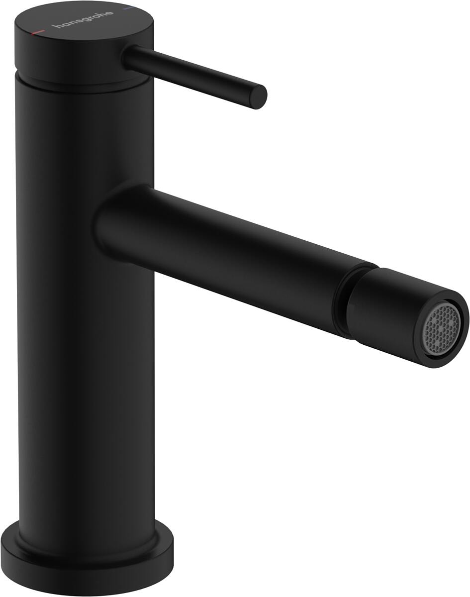 hansgrohe Tecturis S Einhebel-Bidetmischer mit Zugstangen-Ablaufgarnitur, Messing, 5 l/min, Mattschwarz, (73201670)