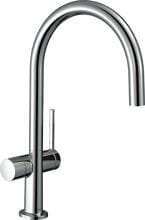 hansgrohe Talis M54 Einhebel-Küchenarmatur 220, Geräteabsperrventil, 1 Strahlart, Messing, 222 mm, G ⅜ Anschlussschläuche, chrom (72805000)