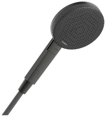 hansgrohe Raindance Alive Select S Duschkopf 125 3 Strahlarten, Kunststoff, 10,8 l/min, 125 mm, Brushed Black Chrome, (24500340)