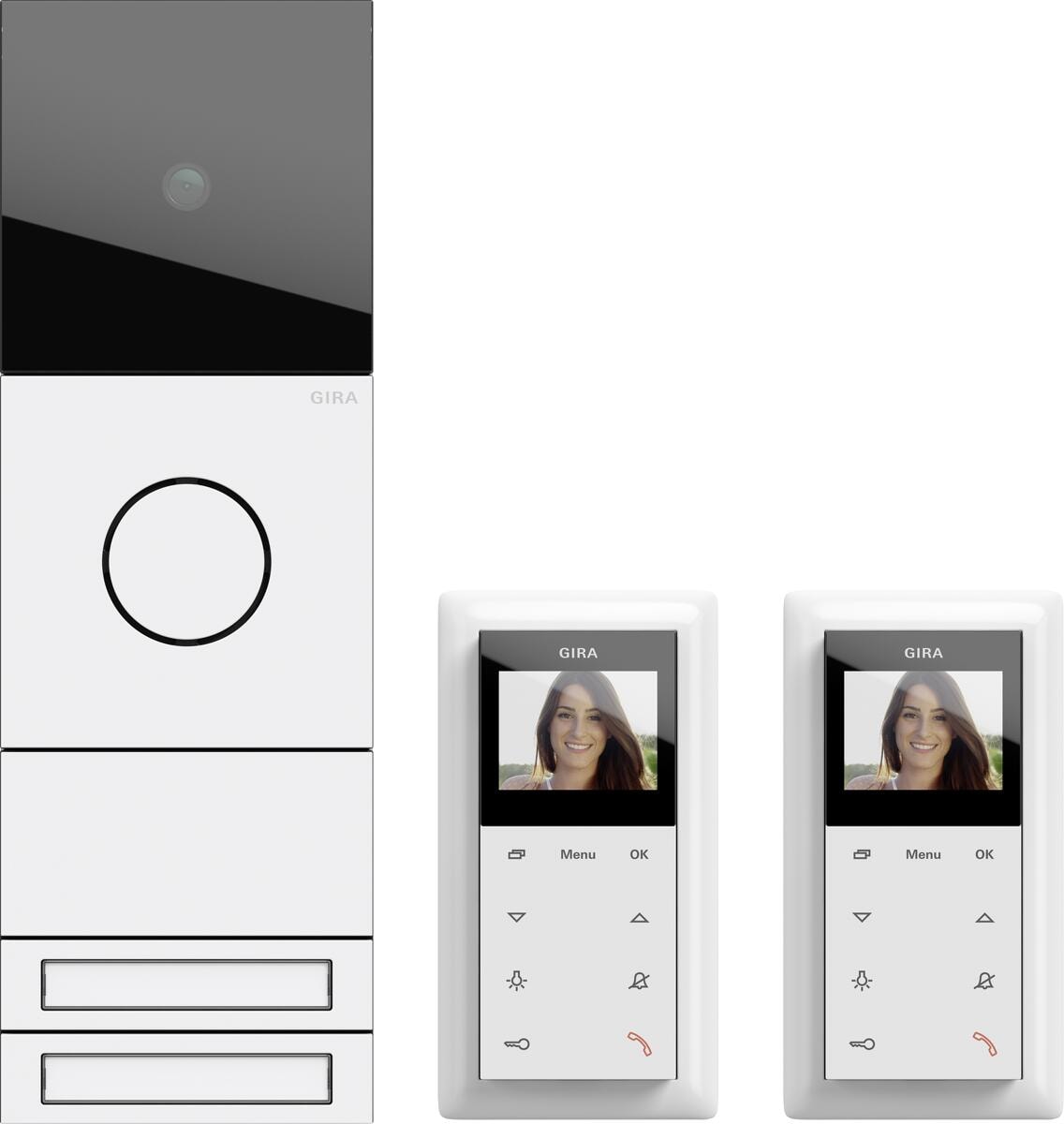 Gira 2417902 Zweifamilienhaus-Paket Video, System 106, verkehrsweiß (lackiert)