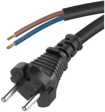 EMOS S03031N Netzkabel, H07RN-F, 2x 1mm², Länge 3m, Gummi/Neopren, schwarz (2421130214)