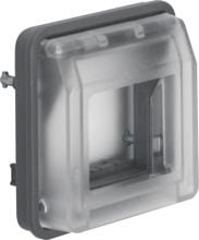 Berker 18213500 Adapter-Einsatz mit Klappdeckel, zur Aufnahme von Geräten, 45x45mm, W.1, transparent