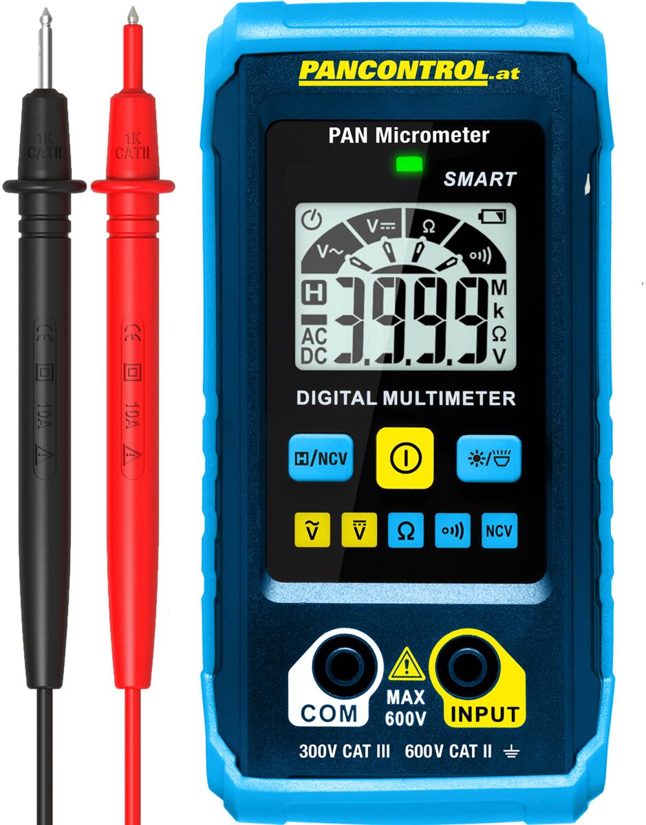 Pancontrol PAN Micrometer Multimeter, CAT III, 300V, mit autom. Funktionswahl, kontaktloser Spannungsprüfer