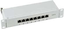 EFB-Elektronik Mini-Patchpanel STP 8xRJ45 Cat.6, 10“ 1HE, RAL7035 grau (37736.8)