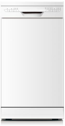 PKM GSP9-4E Stand Geschirrspüler, 45 cm breit, 10 Maßgedecke, Wasserenthärtungsfunktion, Kindersicherung, weiß