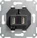 Gira 235900 Einsatz USB-Spannungsversorgung, 2fach, Typ A / Typ A, System 55, schwarz