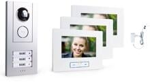 M-E Video-Türsprechanlage Set ALU 7" für 3-Familienhaus, Außenstation ALU Silber (41438)