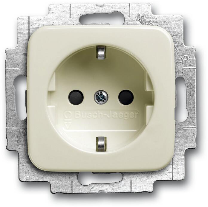 Busch-Jaeger 20 EURKS-212 SCHUKO Steckdosen-Einsatz Safety+, Duro 2000 SI, weiß (2CKA002013A5312)